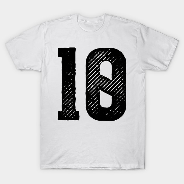 Rough Number 10 T-Shirt by colorsplash